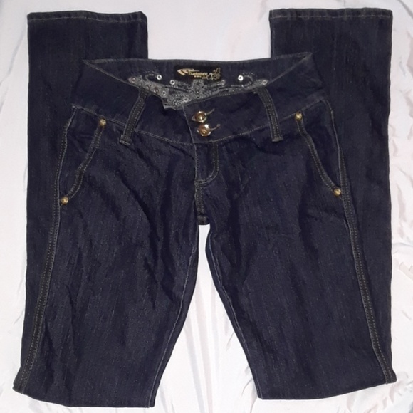 Dark Denim Jeans with jewels on the backside - Picture 2 of 4